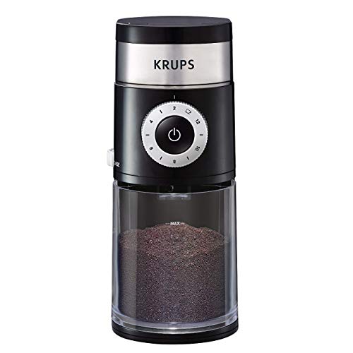KRUPS GX550850 Precision Grinder Flat Burr Coffee for Drip/Espresso/PourOver/ColdBrew, 12 cup, Black (Renewed)