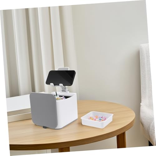 Bote de basura mini escritorio con soporte para teléfono miniatura 6
