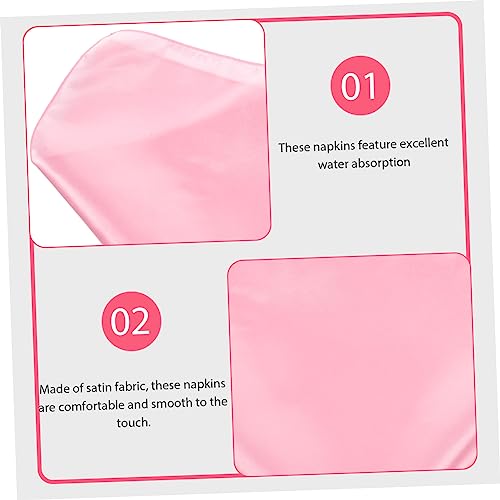 10 Servilletas de raso rosa MAGICLULU | Tela reutilizable de satén para mesa 5