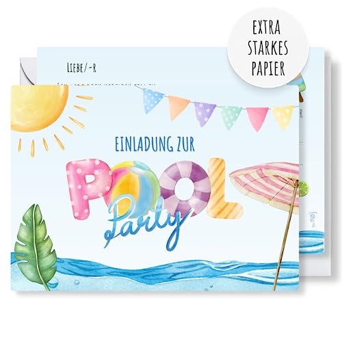 Pool-Party Einladungsset Für Kindergeburtstage - Mit Tüten & Accessoires