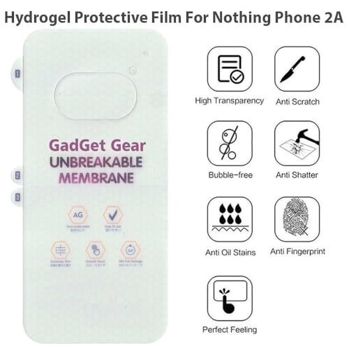 Image of MACLEN Matte Finish Full Body Cover Back Protector Compatible with Nothing Phone 2A, 2A Plus | Unbreakable Membrane Scratch Guard Full Fit Protective, Case Friendly, (Back & Side) (Pack of 1)