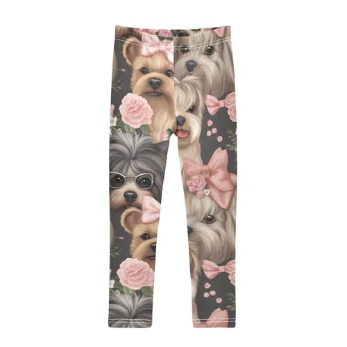 Kids High Waist Cute Yorkshire Terrier Dog Leggings for Toddler Girls 4T 202b3285