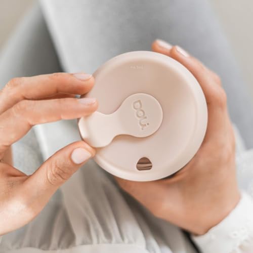 Foto von Doli Glas Kaffeebecher to go 340ml Blush - Schwappdicht mit Thermohülle - Trinkbecher für Heiß- & Kaltgetränke - Spülmaschinenfest - BPA-frei