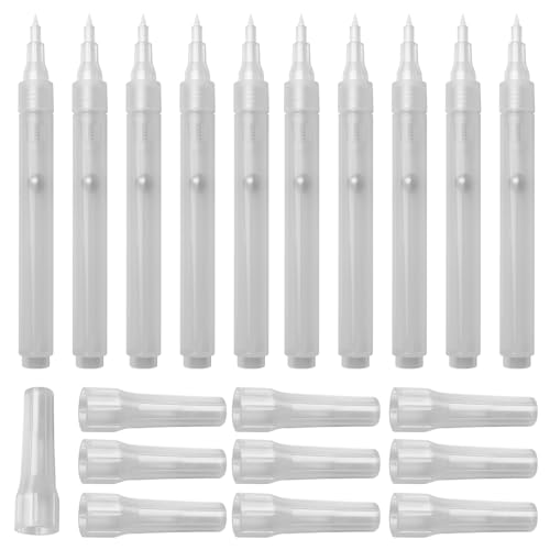 RGYBAO 10 rotuladores vacíos con cabezal de pincel suave, bolígrafos de pintura acrílica vacía para pintura, detalles, proyectos de manualidades