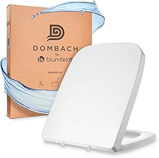 Dombach® Lamera Premium Toilet Seat Soft Close White (Square, Duroplast) - Quick Release Toilet seat - Easy Fixing - Antibacterial, Removable Family Toilet seat, Ergonomic - Slow Close Toilet Seats