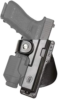 Fobus GLT17 Tactical Paddle Holster, Fits Glock 17,22,31 with Rail Mounted Laser or Light, Right Hand , Black
