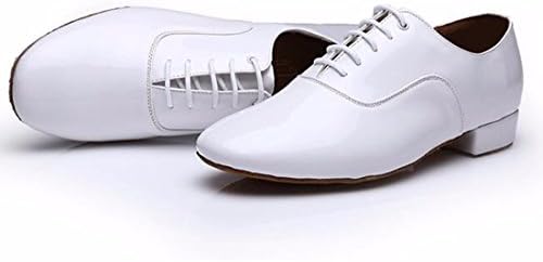 TDA Men's A3002 Classic Lace-up White Leather Tango Ballroom Salsa Latin Dance Wedding Shoes 10.5 M US | Image 2