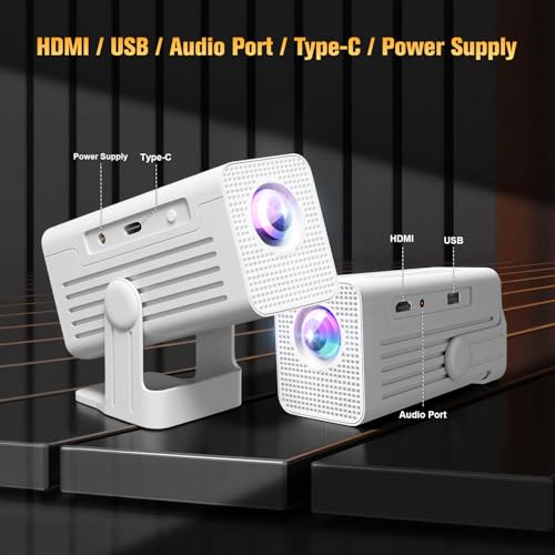 Image of Mini Projector with WiFi and Bluetooth, 4K Supported Projector