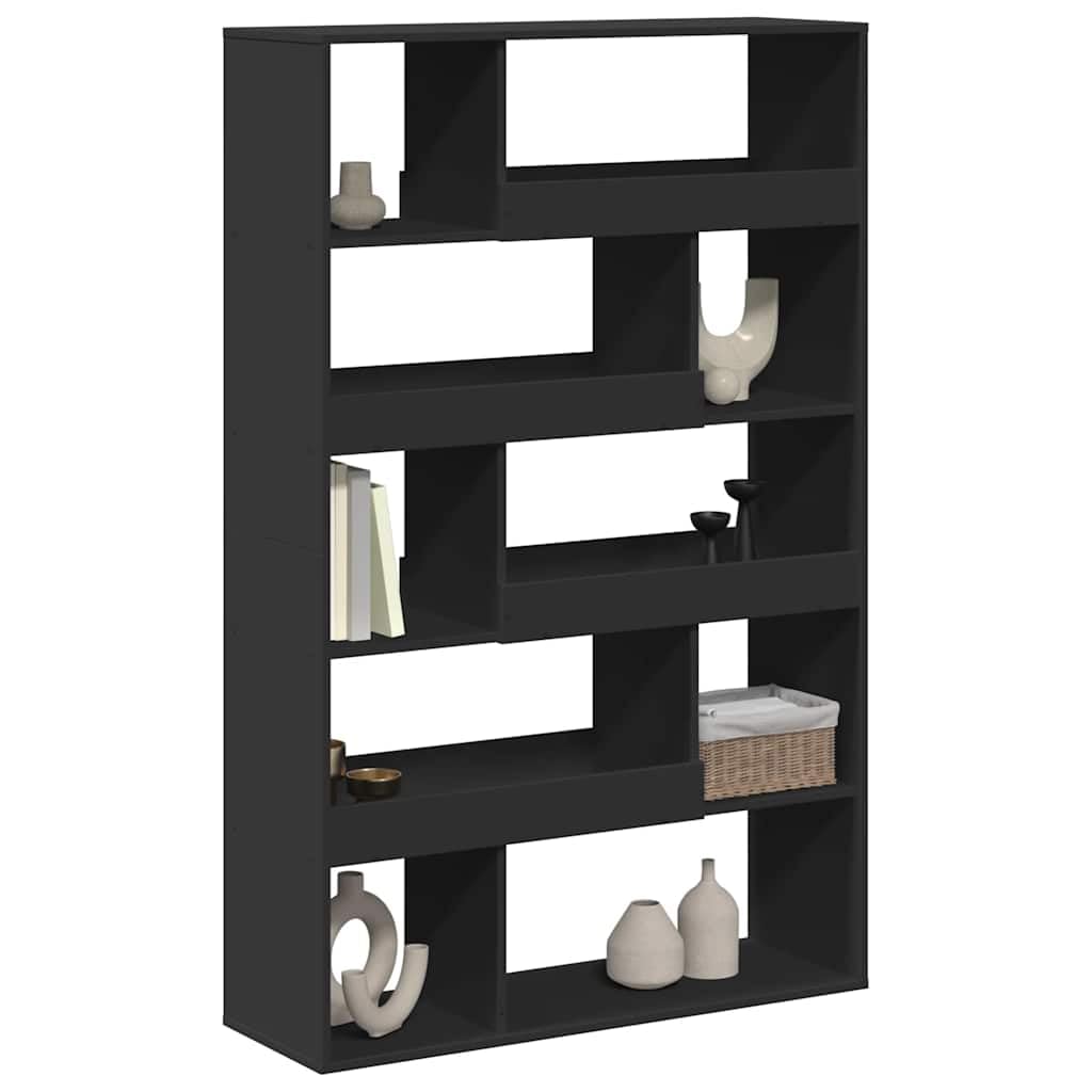 Divisorio nero, 10 scomparti, 100 x 33 x 156,5 cm, in legno