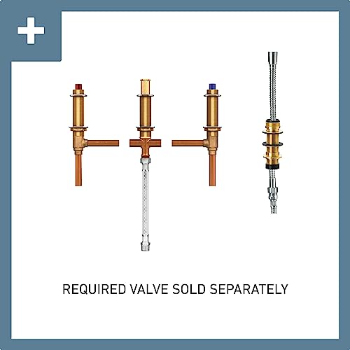 Moen Eva Brushed Nickel Two-Handle Deck Mount Roman Tub Faucet Trim Kit With Single Function Handshower, Valve Required, T944Bn #TOP3