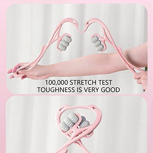 Haseftni Neck Massager, Trigger Point Roller Massager For Pain Relief Deep Tissue Handheld Shoulder Massager Tool With 6 Balls Massage Point Suitable For Legs Waist Neck And Shoulder Relaxer (Pink) #TOP2