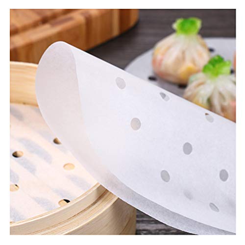 Selaurel 300Pcs Air Fryer Liners 7.5 Inch Round Bamboo Steamer Liners Premium Perforated Parchment Paper Sheets Non-Stick Basket Mat For Air Fryers Steaming Baking Dumplings Cooking #TOP1