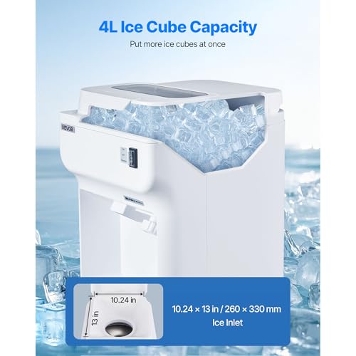Image of VEVOR Ice Shaver Machine Electric Snow Cone Machine, 265 LBS /H Shaved Ice Machine 250W Ice Crusher Triple Blades Tabletop Shaved Ice Maker with Adjustable Fineness for Home and Commercial Use