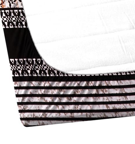 Image of Premium Elastic Fitted Warm bedsheets for Winter for Double Bed, Elastic Fitted Winter bedsheets for King Size Bed with 2 Pillow Covers, Size - 72 x 78 Inches (Cream)