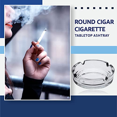 Glazen asbakken voor sigaretten ronde outdoor solide eenvoudige en praktische transparante draagbare decoratieve moderne asbak voor thuiskantoor binnen buiten pubs patio gebruik (Pack van 1) - Afbeelding 4