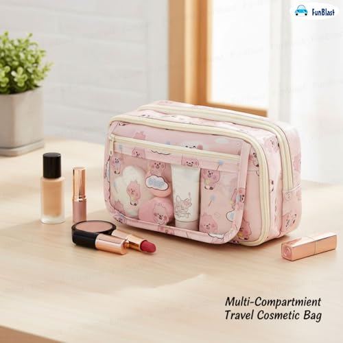 Image of FunBlast Pencil Pouch for Girls- Kawaii Pencil Pouch, Aesthetic Pencil Case Organizer, Large Capacity Stationary Organizer Case, Multipurpose Zipper Pouch for Kids & Adults (E)