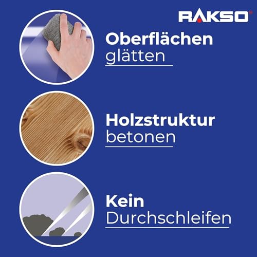 RAKSO Stahlwolle extrafein 0000-200g, 1 Banderole, poliert gewachstes Holz, Kupfer, Messing, mattiert Oberflächen, säubert Glas