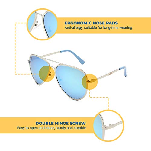 Woosh Mirrored Classic Polarized Lightweight UV400 Aviator Sunglasses for Men & Women - Golf, Hiking & Great Lifestyle Look4