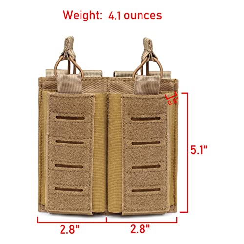 Double Mag Pouch Molle Open-Top Double Magazine Pouch For M4/M16/Ar/Ak Rifle Magazines (Tan) #TOP4