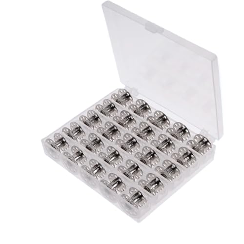 Bobines de machine à coudre en acier inoxydable avec boîte de rangement