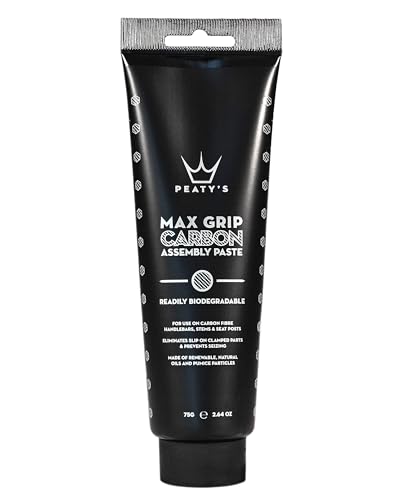 Peaty's Max Grip Carbon Assembly Paste - Bike Carbon Gripper Paste, Eliminate Slip Between Components, Eco Alternative for Handlebars, Stems & Seat Posts, Biodegradable Natural Oils & Pumice, 75g
