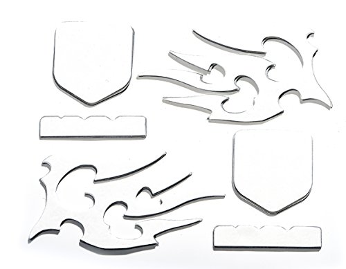 Chroma Graphics 1204 Emblemz Silver 5.35" X 1.98" Dodge Ram With Blades Logo Stainless Steel Decal #TOP3