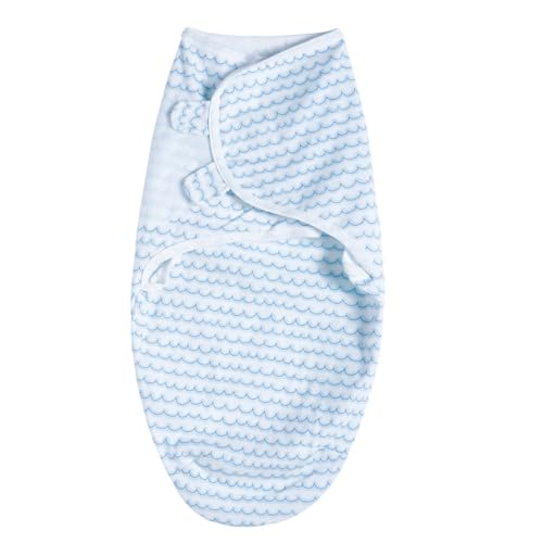 Image of insular Baby Swaddle Wrap, Swaddle Blanket for Newborn and Infant, Adjustable Swaddling Set for Boy and Girl, Soft Cotton Baby Sleep Sack 3 Pack, Ocean, Medium(3-6 Month)