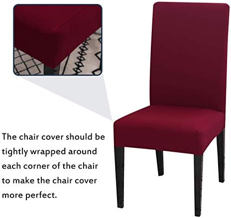 Aisprts Dining Room Chair Covers Slipcovers Set of 4 or 6, Stretch Removable Washable Dining Chair Protector Decoration Cover Seat Slipcover for Hotel,Ceremony,Banquet,Kitchen,Restaurant,Home