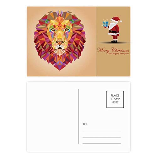 Cartes postales colorées en forme de lion motif Père Noël pour correspondance de fête