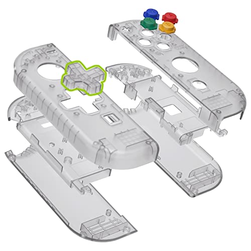 eXtremeRate Clear Black Joycon Handheld Controller Housing (D-Pad Version) with Colorful Buttons, DIY Replacement Shell Case for Nintendo Switch Joy-Con – Console Shell NOT Included - Image 2