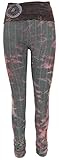 GURU SHOP Yoga-Hose mit Breitem Bund, Mandala Yoga Leggings Bio-Baumwolle Yogi, Schwarz/Batik, Size:S (34), Shorts, Leggings Alternative Bekleidung