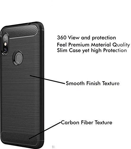 Image of Hybrid Carbon Fiber Back Case for Mi Redmi 6 Pro (Black)