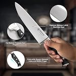 Ensemble de couteaux de chef Brewin professionnel 3PCS, ensemble de couteaux ultra tranchants pour la cuisine en acier inoxydable à haute teneur en carbone, ensembles de couteaux de cuisine à tang complet avec poignée ergonomique, couteau de cuisine japonais avec boîte cadeau