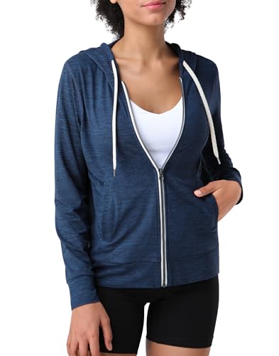 Pioneer Camp Women's Full Zip Up Workout Hoodie Soft Lightweight