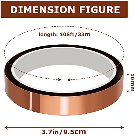 고온 테이프 열 테이프 내열성 테이프 열 전달 테이프 승화용 열 테이프 잔류물 없음 10mm X 33m 100피트 (옐로우-4롤) — 사진 4