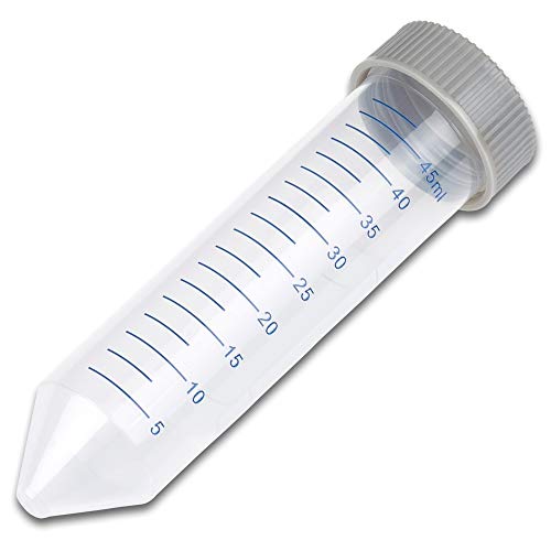 50ml Centrifuge Tube, PP Material, Printed Graduation, Grey Cap, Conical Bottom, Sterile, Karter Scientific 235W2 (Pack of 25)