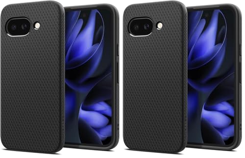 Image of Spigen for Pixel 9a Case, Liquid Air (2025) [No Magnet Ring] [Military-Grade Protection] - Matte Black (Pack of 2)
