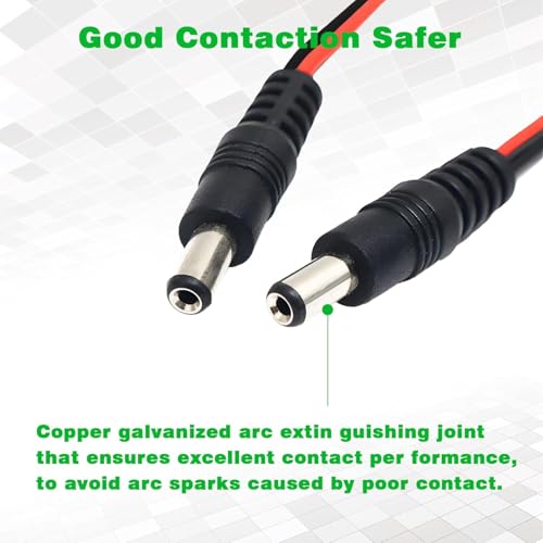 Image of BNC Connector With Copper Wire 16cm & DC Power Pigtail Male 16cm Cables With 2.1mm Connectors Barrel Jack For Cctv Camera Surveillance (5pcs Each (Total 10pcs)