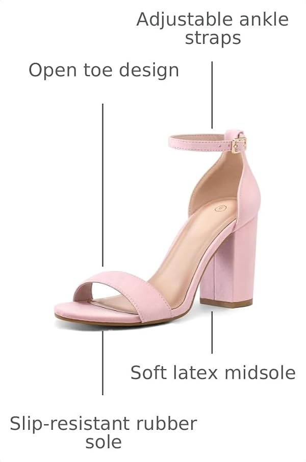 COASIS Women's Chunky Block Heels Open Toe Ankle Strap Heeled Sandals by COASIS - Used condition - Image 3