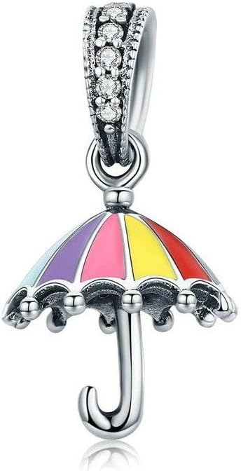 Mijn bedels Sterling Silver Pendant Charm Colorful Umbrella