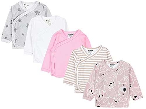 TupTam Baby Mädchen Langarm Wickelshirt Baumwolle 5er Set, Farbe:...