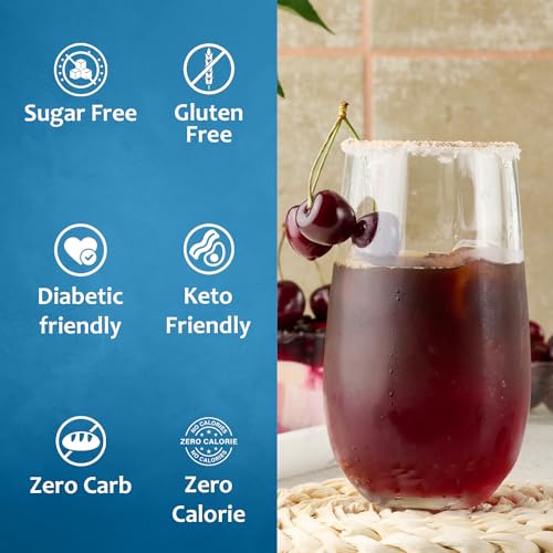 Syruvia Sugar-Free Cherry Syrup, Flavored Syrup for Drinks, Cocktails, Lemonades, Iced Teas, and Desserts – 25.4 fl oz