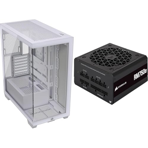 Image of CORSAIR 3500X Mid-Tower ATX PC Case + CORSAIR RM750e Fully Modular ATX Power Supply - White