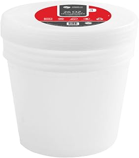 Food Storage Containers Combo Pack - 26 oz, Plastic - Case Pack of 128 - For Meal Prep, Takeout & Food Storage