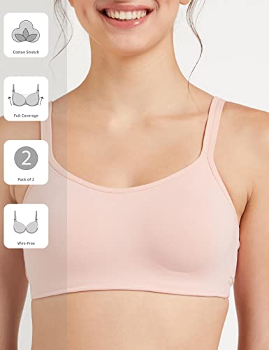 Image of Amazon Brand - Symbol Women Cotton Stretch Non Padded Wire Free Full Coverage Camisole Bra