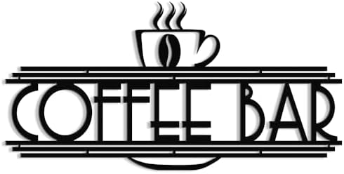 XORT Coffee Sign Metal Wall Decor, Coffee Bar Metal Wall Art, Bla...