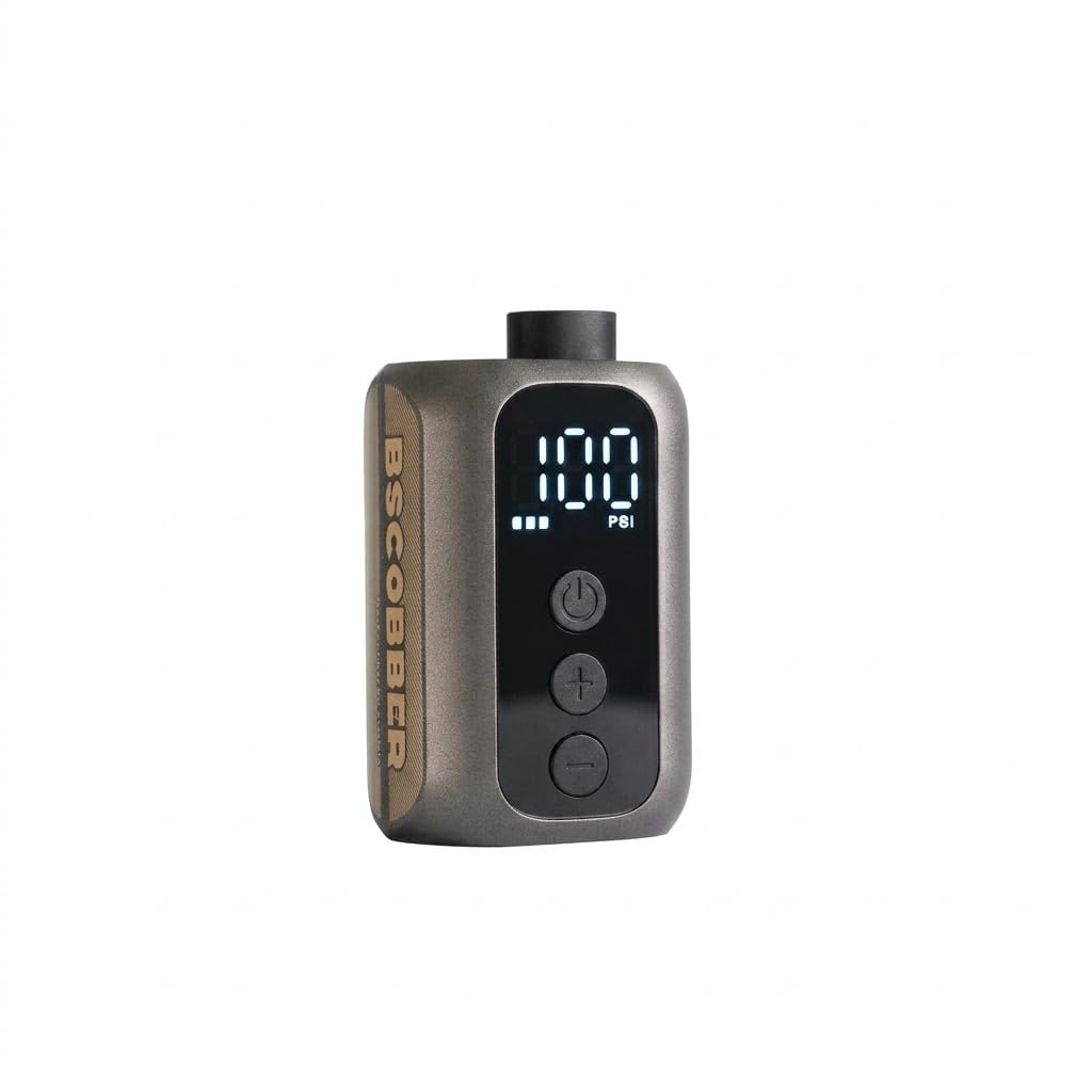 Mini elektryczna pompka rowerowa 100 PSI, manometr cyfrowy, USB-C