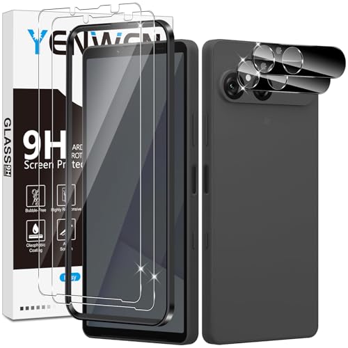 Yenwen Schutzfolie für Sony Xperia 10 VII für Panzerglas, 2 Stück Bildschirmschutz mit 2 Stück Kameraschutz, 9H Festigkeit Schutzglas Handy Folie HD Klar Panzer Schutz Glas