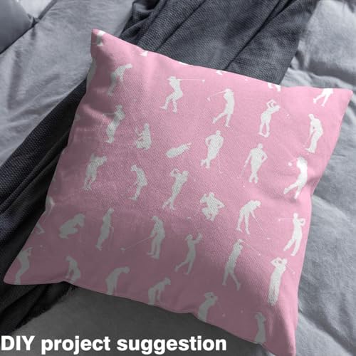 Tissu d'ameublement imperméable résistant rose 92 x 150 cm à motif thématique golf