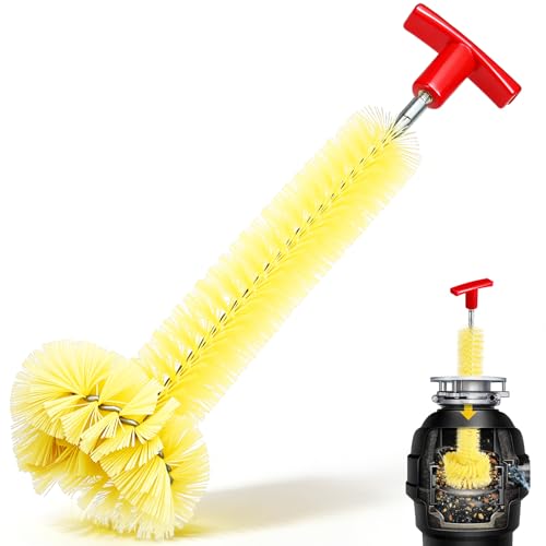 Ferrochef Garbage Disposal Cleaner Sink and Drain Brush Universal Garbage Disposal Cleaner 12 Long Brush for Kitchen Waste Food(Yellow)